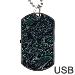 Emerald Distortion Dog Tag Usb Flash (one Side) by MRNStudios