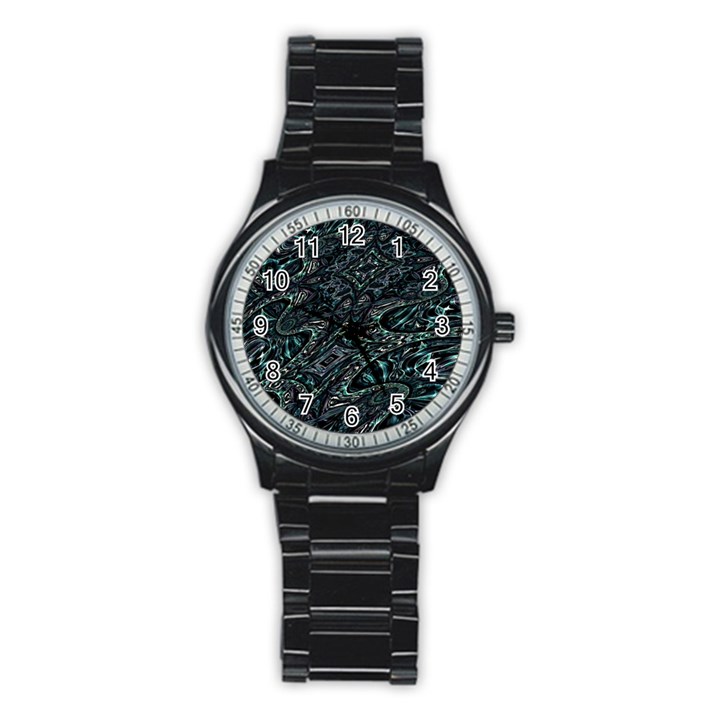 Emerald Distortion Stainless Steel Round Watch