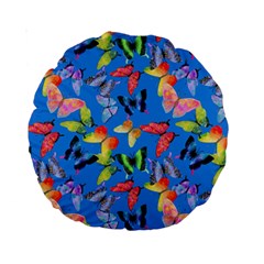 Bright Butterflies Circle In The Air Standard 15  Premium Round Cushions by SychEva