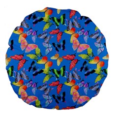 Bright Butterflies Circle In The Air Large 18  Premium Flano Round Cushions by SychEva