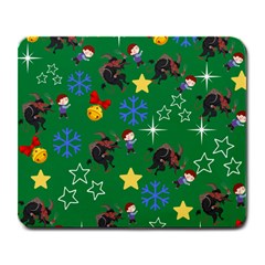Krampus And Brat Green Large Mousepads by InPlainSightStyle