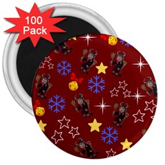 Krampus Kawaii Red 3  Magnets (100 Pack) by InPlainSightStyle