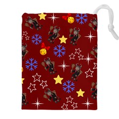 Krampus Kawaii Red Drawstring Pouch (5xl) by InPlainSightStyle