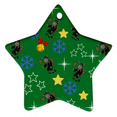 Krampus Kawaii Green Ornament (star)