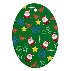 Santa Green Oval Ornament (two Sides) by InPlainSightStyle