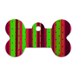 Warped Stripy Dots Dog Tag Bone (One Side) Front