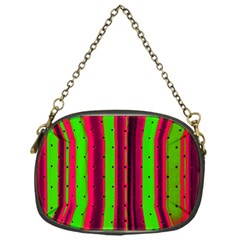Warped Stripy Dots Chain Purse (one Side) by essentialimage365