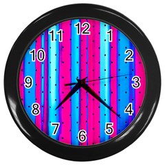 Warped Stripy Dots Wall Clock (black) by essentialimage365