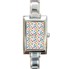 Multicolored Sweet Donuts Rectangle Italian Charm Watch by SychEva