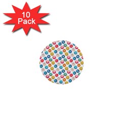 Multicolored Sweet Donuts 1  Mini Buttons (10 Pack)  by SychEva