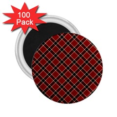 Dark Red Tartan, Retro Buffalo Plaid, Tiled Pattern 2 25  Magnets (100 Pack)  by Casemiro