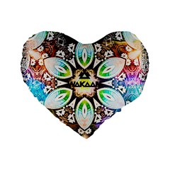 375 Chroma Digital Art Custom Standard 16  Premium Flano Heart Shape Cushions by Drippycreamart