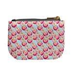 Pink And White Donuts On Blue Mini Coin Purse Back