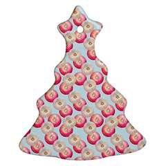 Pink And White Donuts On Blue Ornament (christmas Tree)  by SychEva