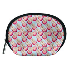 Pink And White Donuts On Blue Accessory Pouch (medium)