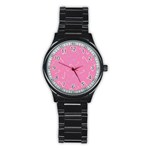 Sweet Christmas Candy Stainless Steel Round Watch Front