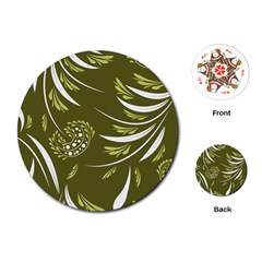 Folk Flowers Print Floral Pattern Ethnic Art Playing Cards Single Design (round) by Eskimos