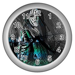 Glitch Witch Wall Clock (silver) by MRNStudios