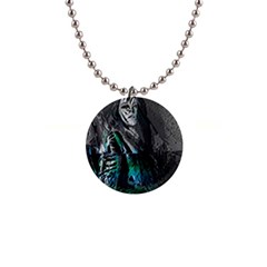 Glitch Witch 1  Button Necklace by MRNStudios