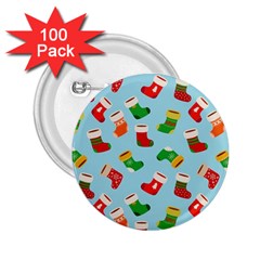 Christmas Socks 2.25  Buttons (100 pack) 