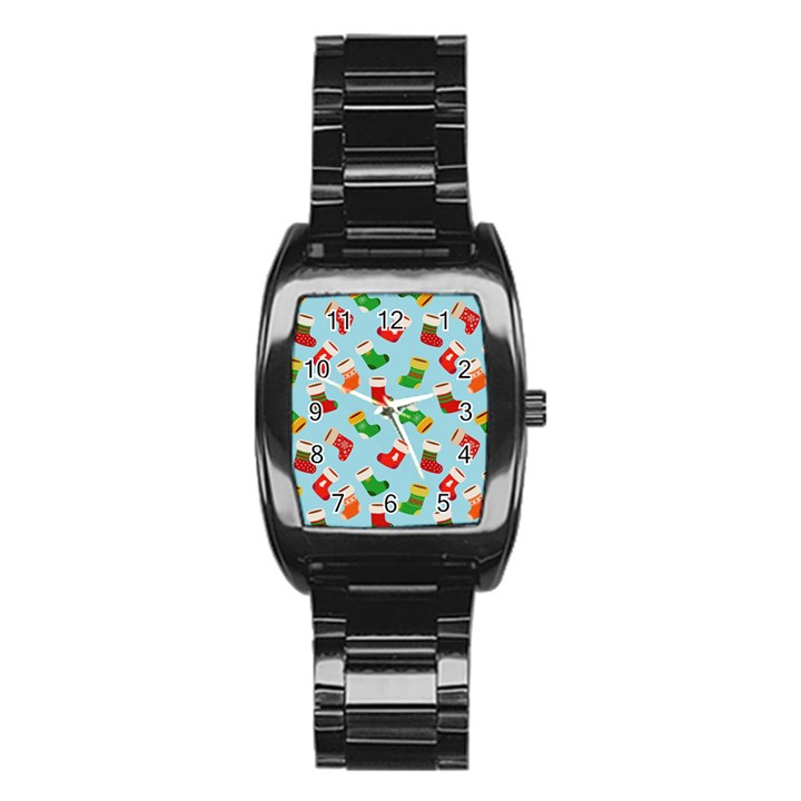 Christmas Socks Stainless Steel Barrel Watch