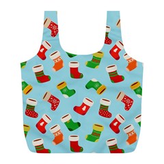 Christmas Socks Full Print Recycle Bag (l) by SychEva