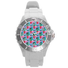 Retro Snake Round Plastic Sport Watch (l) by Sparkle