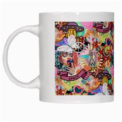 Retro Color White Mugs