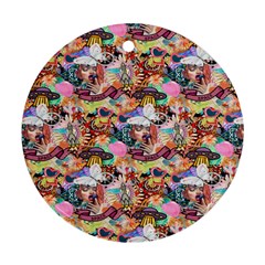 Retro Color Round Ornament (two Sides) by Sparkle