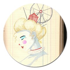 Clown Maiden Magnet 5  (round) by Limerence