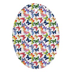Multicolored Butterflies Ornament (Oval)