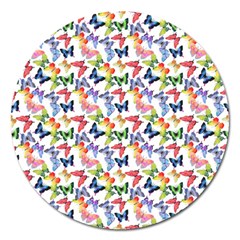 Multicolored Butterflies Magnet 5  (Round)