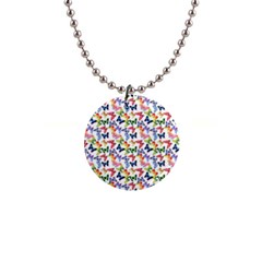 Multicolored Butterflies 1  Button Necklace by SychEva