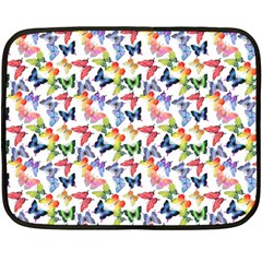 Multicolored Butterflies Double Sided Fleece Blanket (mini)  by SychEva