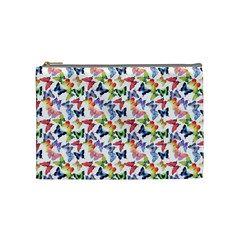 Multicolored Butterflies Cosmetic Bag (medium) by SychEva