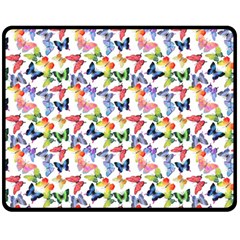 Multicolored Butterflies Fleece Blanket (Medium) 