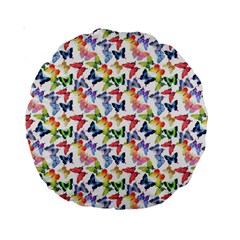 Multicolored Butterflies Standard 15  Premium Round Cushions by SychEva