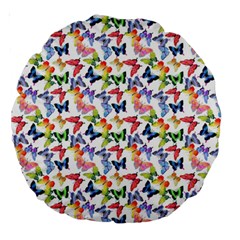 Multicolored Butterflies Large 18  Premium Round Cushions by SychEva