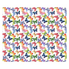 Multicolored Butterflies Double Sided Flano Blanket (Small) 