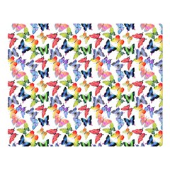 Multicolored Butterflies Double Sided Flano Blanket (Large) 