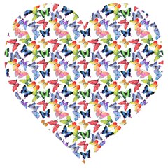 Multicolored Butterflies Wooden Puzzle Heart