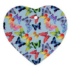 Watercolor Butterflies Ornament (heart) by SychEva