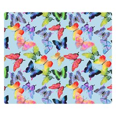 Watercolor Butterflies Double Sided Flano Blanket (small)  by SychEva