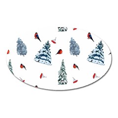 Christmas Trees And Bullfinches Oval Magnet by SychEva