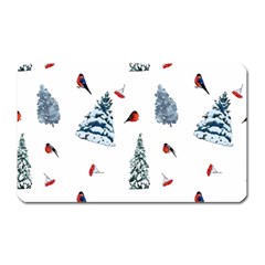 Christmas Trees And Bullfinches Magnet (rectangular) by SychEva