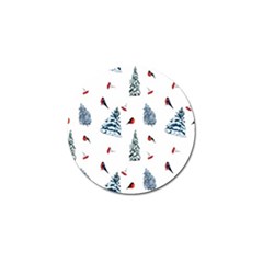 Christmas Trees And Bullfinches Golf Ball Marker (4 Pack) by SychEva