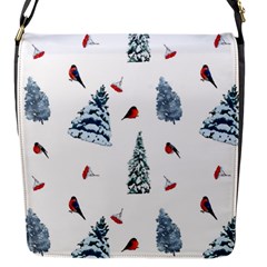 Christmas Trees And Bullfinches Flap Closure Messenger Bag (s) by SychEva