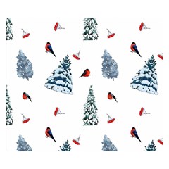 Christmas Trees And Bullfinches Double Sided Flano Blanket (small)  by SychEva