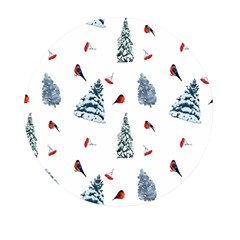 Christmas Trees And Bullfinches Mini Round Pill Box (pack Of 3)