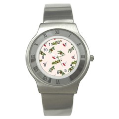 Rowan Branches And Spruce Branches Stainless Steel Watch by SychEva